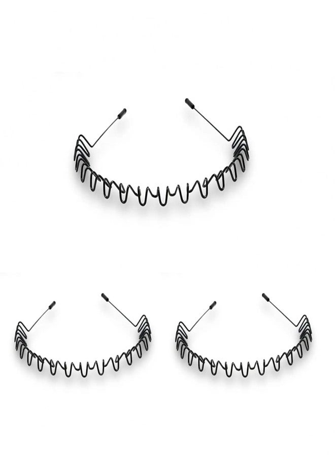CAMKONG Hairband,3PCS Headbands for women, Men's Hair Band Wavy Wired Zigzag Spring Sports Fashion Headwear, Men's Hoop Clips Accessories - Image 1